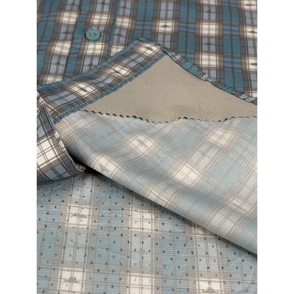HUK Tide Point Woven Fishing Shirt Men’s XL Vented Blue Plaid Performance - Picture 7 of 15